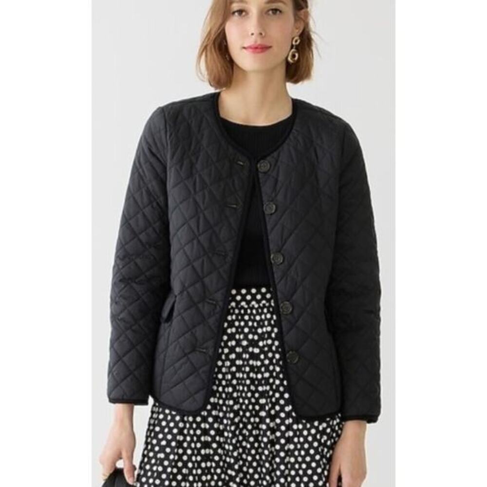 J. Crew signature‎ puffer black quilted jacket